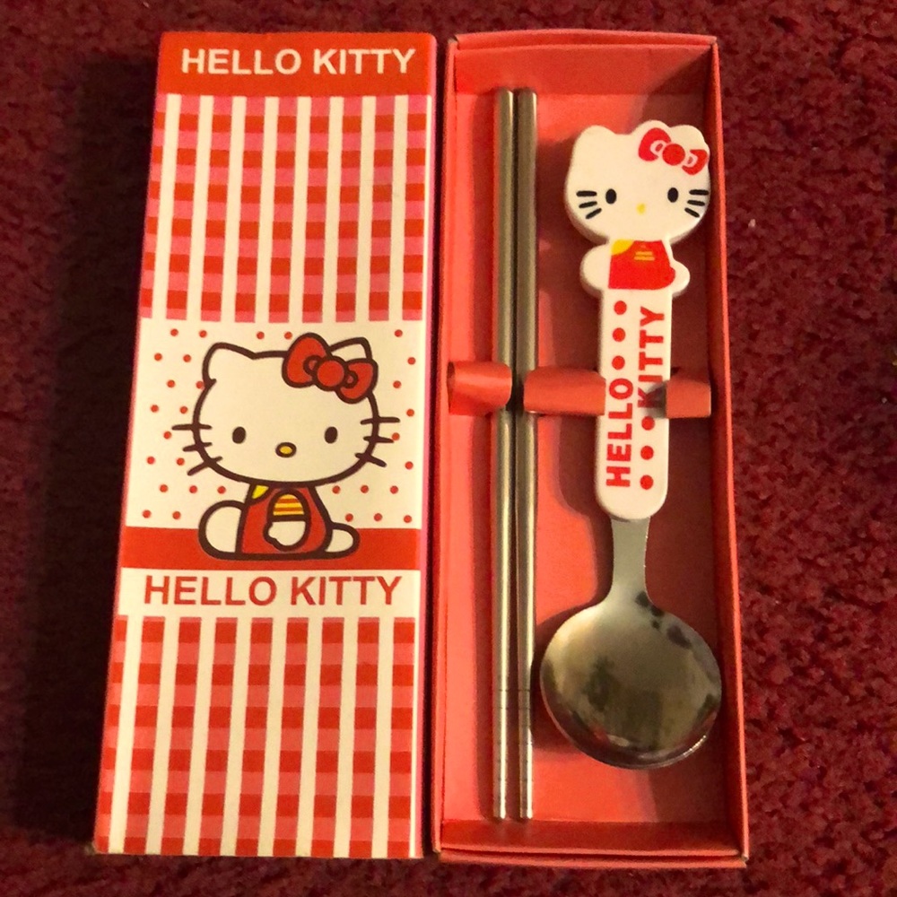 Hello Kitty spoon and chopsticks